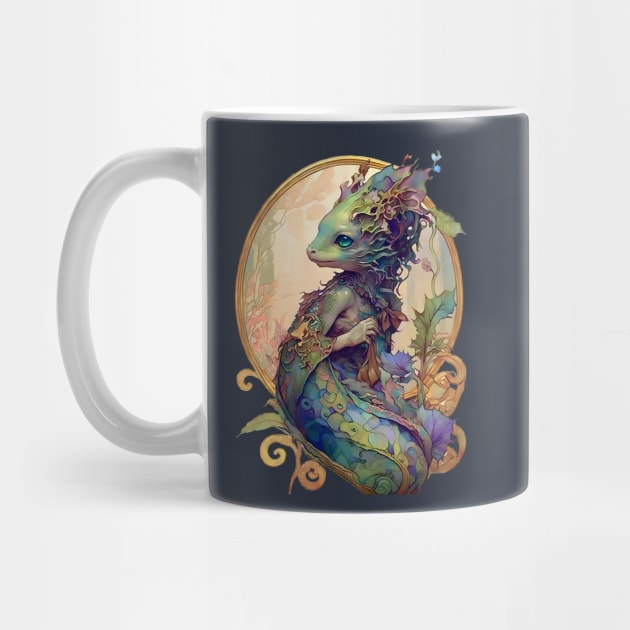 Art Nouveau Fantasy Anthropomorphic Seahorse by entwithanaxe
